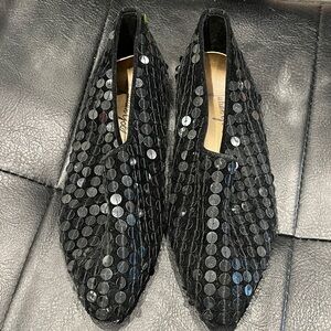 Elegant Black Sequin Women's Flats size 6.5